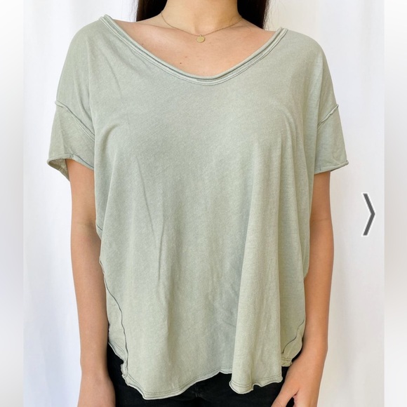 Free People Bring It Home Tee in Limestone Sage - Picture 3 of 6
